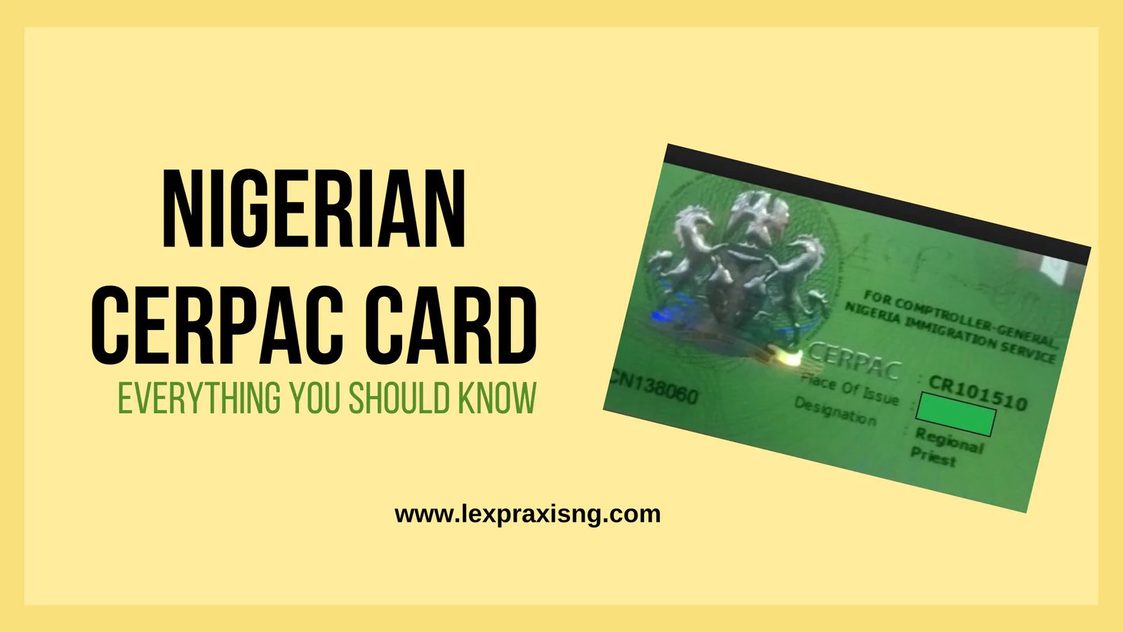 NIGERIAN CERPAC CARD