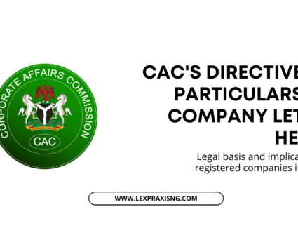 CACs directive on particulars on company letter head